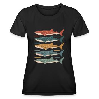 Requin baleine Requin Créatures de la mer Mer - T-shirt sport Femme - noir - Devant - AI Model Female 172 light (172cm)