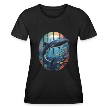 baleine requin créatures marines requin mer océan - T-shirt sport Femme - noir - Devant - AI Model Female 172 light (172cm)