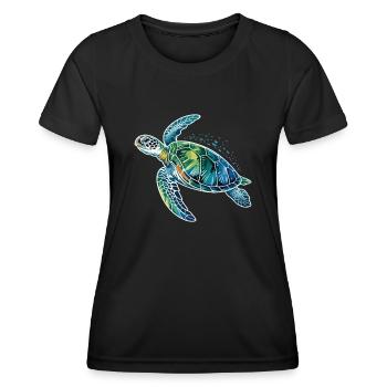 Schildkröte Meeresbewohner Ozean - Frauen Funktions-T-Shirt - Schwarz - Vorne - AI Model Female 172 light (172cm)