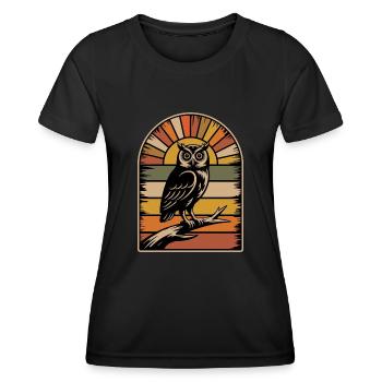 Eule - Frauen Funktions-T-Shirt - Schwarz - Vorne - AI Model Female 172 light (172cm)