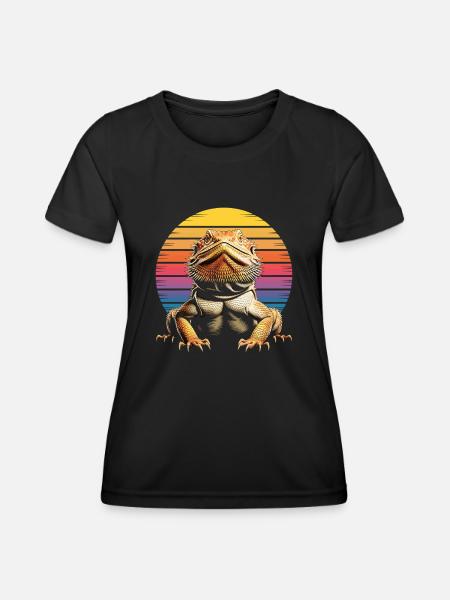 Bartagame Reptil - Funktionsshirt til damer - sort