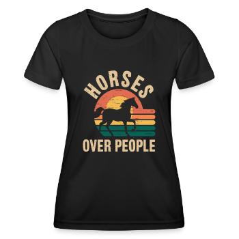 Les chevaux au-dessus des gens Dictons de cheval - T-shirt sport Femme - noir - Devant - AI Model Female 172 light (172cm)
