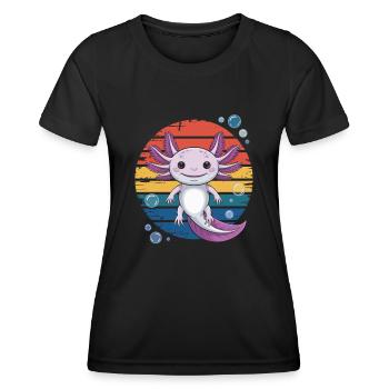 Axolotl - T-shirt sport Femme - noir - Devant - AI Model Female 172 light (172cm)