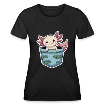Axolotl mignon - T-shirt sport Femme - noir - Devant - AI Model Female 172 light (172cm)