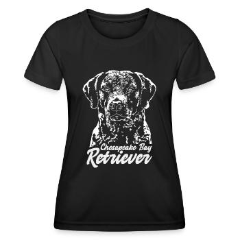CHESAPEAKE BAY RETRIEVER Wilsigns chien chasse - T-shirt sport Femme - noir - Devant - AI Model Female 172 light (172cm)