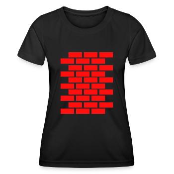 brick wall - Women's Functional T-Shirt - black - Front - AI Model Female 172 light (172cm)