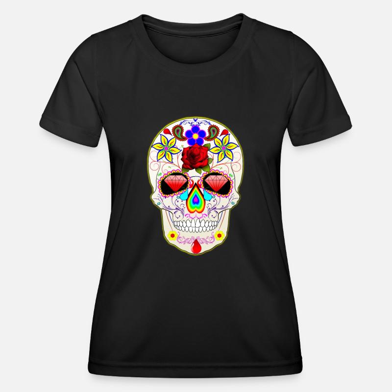 Mexican skull - Women's Functional T-Shirt - black