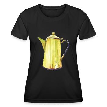coffee pot - Women's Functional T-Shirt - black - Front - AI Model Female 172 light (172cm)