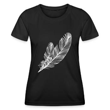 small and large feather - Women's Functional T-Shirt - black - Front - AI Model Female 172 light (172cm)
