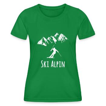 Ski Alpin - Frauen Funktions-T-Shirt - Kelly Green - Vorne - AI Model Female 172 dark (172cm)