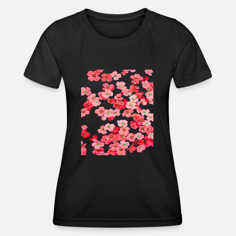 Red flowers - Women's Functional T-Shirt - black