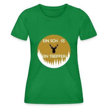 Ein Schuss ein Treffer - Frauen Funktions-T-Shirt - Kelly Green - Vorne - AI Model Female 172 dark (172cm)