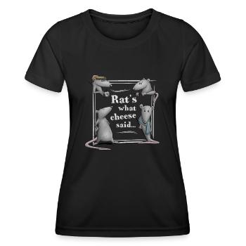 Rats ce que le fromage a dit! Drôle de blague de père rat - T-shirt sport Femme - noir - Devant - AI Model Female 172 light (172cm)