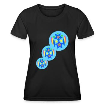 graphic art stern bunt - Frauen Funktions-T-Shirt - Schwarz - Vorne - AI Model Female 172 light (172cm)
