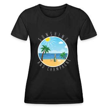 ensoleillement et - T-shirt sport Femme - noir - Devant - AI Model Female 172 light (172cm)