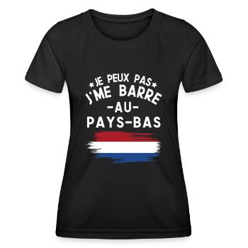 Je Peux Pas J'me Barre Au Pays-Bas Vacances - T-shirt sport Femme - noir - Devant - AI Model Female 172 light (172cm)