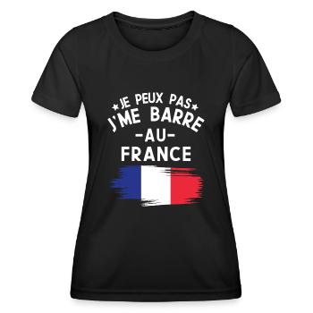 Je Peux Pas J'me Barre Au France Vacances - T-shirt sport Femme - noir - Devant - AI Model Female 172 light (172cm)