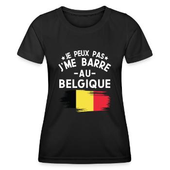 Je Peux Pas J'me Barre Au Belgique Vacances - T-shirt sport Femme - noir - Devant - AI Model Female 172 light (172cm)