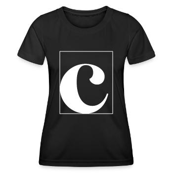 Lettre alphabet c - T-shirt sport Femme - noir - Devant - AI Model Female 172 light (172cm)