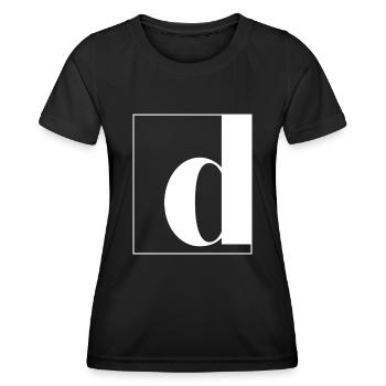 Lettre alphabet d - T-shirt sport Femme - noir - Devant - AI Model Female 172 light (172cm)