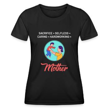 Design fort de la fête des mères - T-shirt sport Femme - noir - Devant - AI Model Female 172 light (172cm)