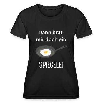 Spiegelei braten - Frauen Funktions-T-Shirt - Schwarz - Vorne - AI Model Female 172 light (172cm)