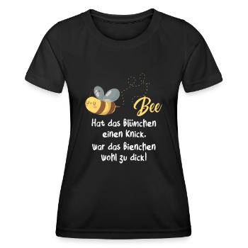 Hat Das Blümchen Einen Knick War Das Bienchen Wohl - Frauen Funktions-T-Shirt - Schwarz - Vorne - AI Model Female 172 light (172cm)