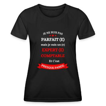EXPERT(E)-COMPTABLE PARFAIT(E) - T-shirt sport Femme - noir - Devant - AI Model Female 172 light (172cm)