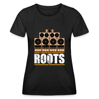 Roots Reggae - Frauen Funktions-T-Shirt - Schwarz - Vorne - AI Model Female 172 light (172cm)
