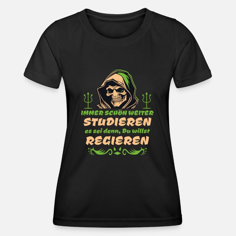 Political - Rhyme Saying - Keep Studying - Women's Functional T-Shirt - black