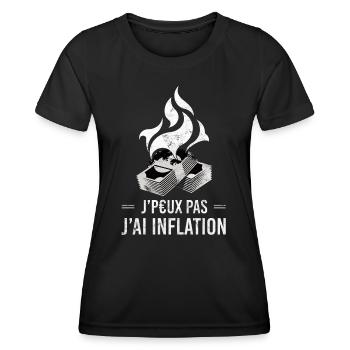 Je Peux Pas J'ai Inflation Humour - T-shirt sport Femme - noir - Devant - AI Model Female 172 light (172cm)
