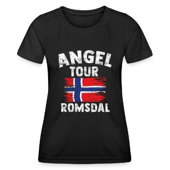ROMSDAL - Angel Tour Norvège Personnalisable - T-shirt sport Femme - noir - Devant - AI Model Female 172 light (172cm)