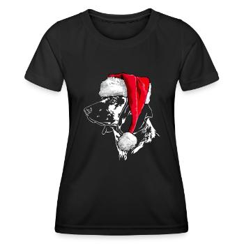Santa BAVARIAN MOUNTAIN SWEAT DOG Noël - T-shirt sport Femme - noir - Devant - AI Model Female 172 light (172cm)