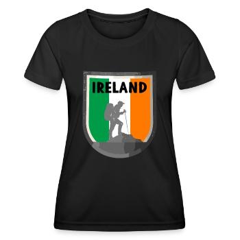 Ireland Flag Vintage Irish Flag Dublin - Women's Functional T-Shirt - black - Front - AI Model Female 172 light (172cm)
