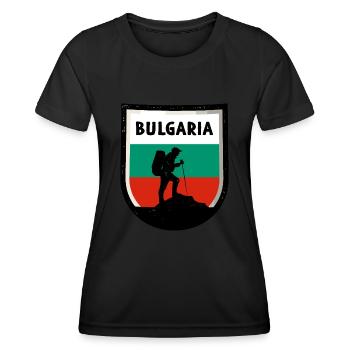 Bulgarien Flagge Bulgarische Fahne Goldstrand - Frauen Funktions-T-Shirt - Schwarz - Vorne - AI Model Female 172 light (172cm)
