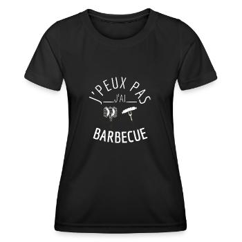 j peux pas j ai barbecue - T-shirt sport Femme - noir - Devant - AI Model Female 172 light (172cm)