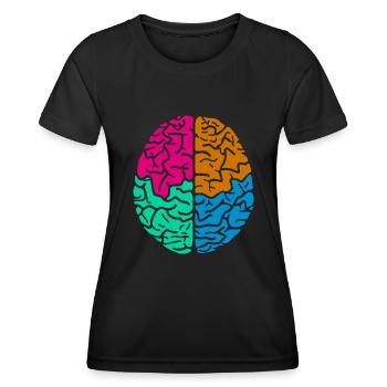 Buntes de cerveau colorés Gehirn - T-shirt sport Femme - noir - Devant - AI Model Female 172 light (172cm)