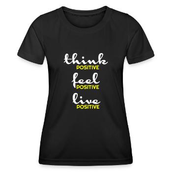 Pensée positive, positive, t-shirts positifs, hoody - T-shirt sport Femme - noir - Devant - AI Model Female 172 light (172cm)