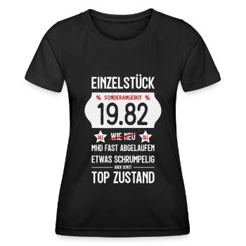 44. GEBURTSTAG 1982 EINZELSTÜCK PREISSCHILD - Frauen Funktions-T-Shirt - Schwarz - Vorne - AI Model Female 172 light (172cm)