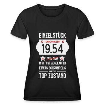 72. GEBURTSTAG 1954 EINZELSTÜCK PREISSCHILD - Frauen Funktions-T-Shirt - Schwarz - Vorne - AI Model Female 172 light (172cm)