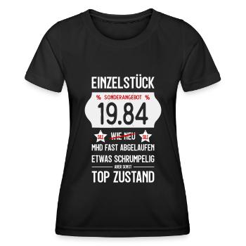 42. GEBURTSTAG 1984 EINZELSTÜCK PREISSCHILD - Frauen Funktions-T-Shirt - Schwarz - Vorne - AI Model Female 172 light (172cm)