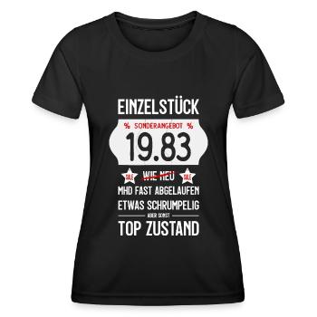 43. GEBURTSTAG 1983 EINZELSTÜCK PREISSCHILD - Frauen Funktions-T-Shirt - Schwarz - Vorne - AI Model Female 172 light (172cm)