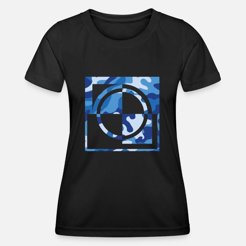Blue camouflage - Women's Functional T-Shirt - black