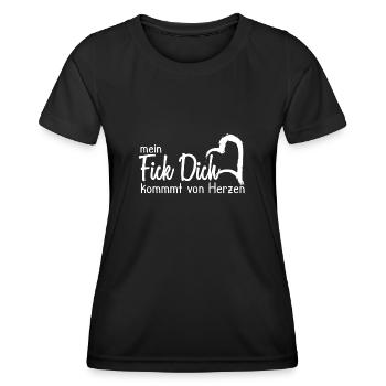 Mein Fick dich kommt von Herzen - Frauen Funktions-T-Shirt - Schwarz - Vorne - AI Model Female 172 light (172cm)