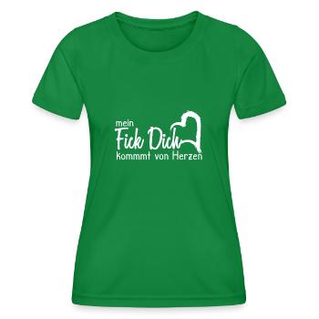 Mein Fick dich kommt von Herzen - Frauen Funktions-T-Shirt - Kelly Green - Vorne - AI Model Female 172 dark (172cm)
