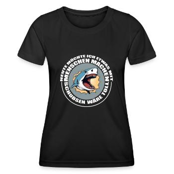 Gerne was mit Menschen machen schubsen wäre toll - Frauen Funktions-T-Shirt - Schwarz - Vorne - AI Model Female 172 light (172cm)