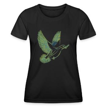Friedenstaube Frieden für die Ukraine - Frauen Funktions-T-Shirt - Schwarz - Vorne - AI Model Female 172 light (172cm)
