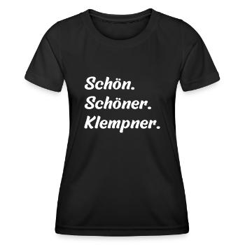 Schön. Schöner. Klempner - Frauen Funktions-T-Shirt - Schwarz - Vorne - AI Model Female 172 light (172cm)