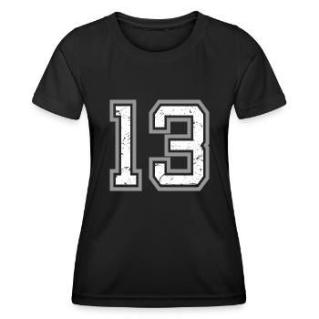 Cool Number 13 - 13 Years Old 13th Birthday Gift - Women's Functional T-Shirt - black - Front - AI Model Female 172 light (172cm)