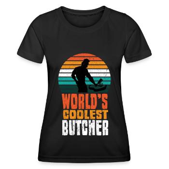 Butcher Butcher Butcher Meat Sausage Comptoir - T-shirt sport Femme - noir - Devant - AI Model Female 172 light (172cm)